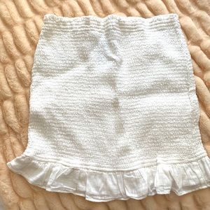 Abercrombie & Fitch White Smocked Mini Skirt